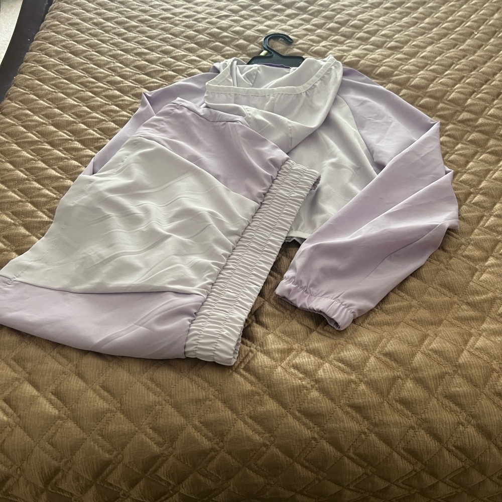 Kids Lavender and White Bomber Jacket Set